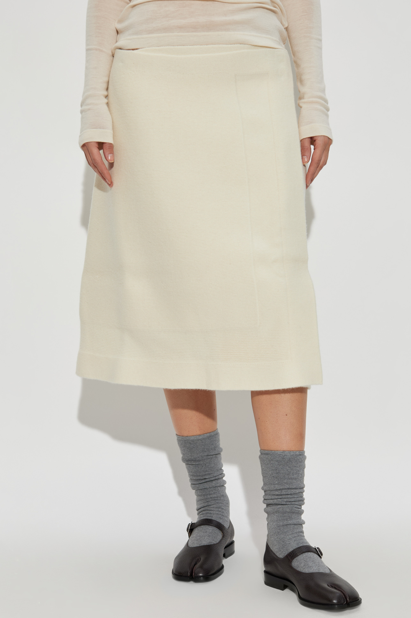 Cream Wool skirt JIL SANDER - Vitkac Slovakia
